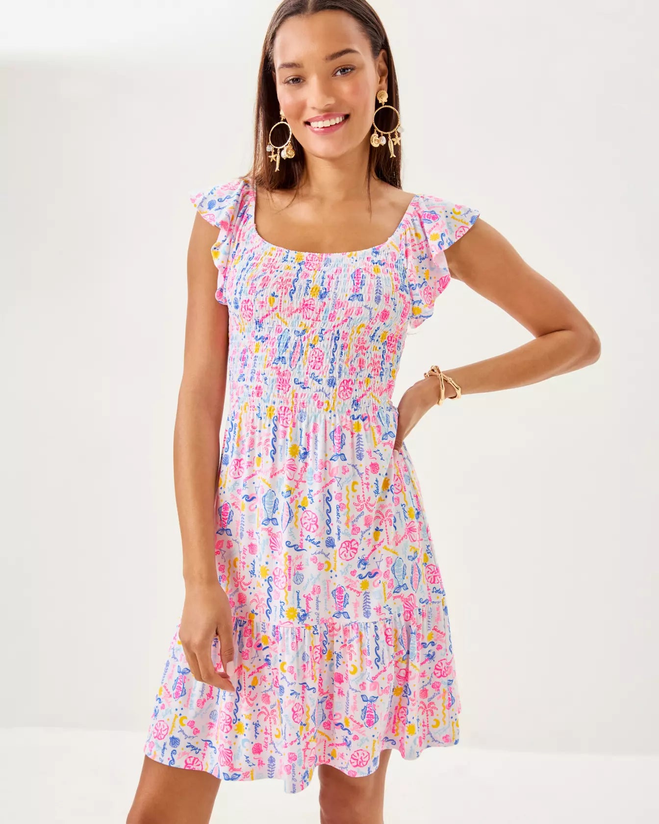 JILLY SMOCKED DRESS