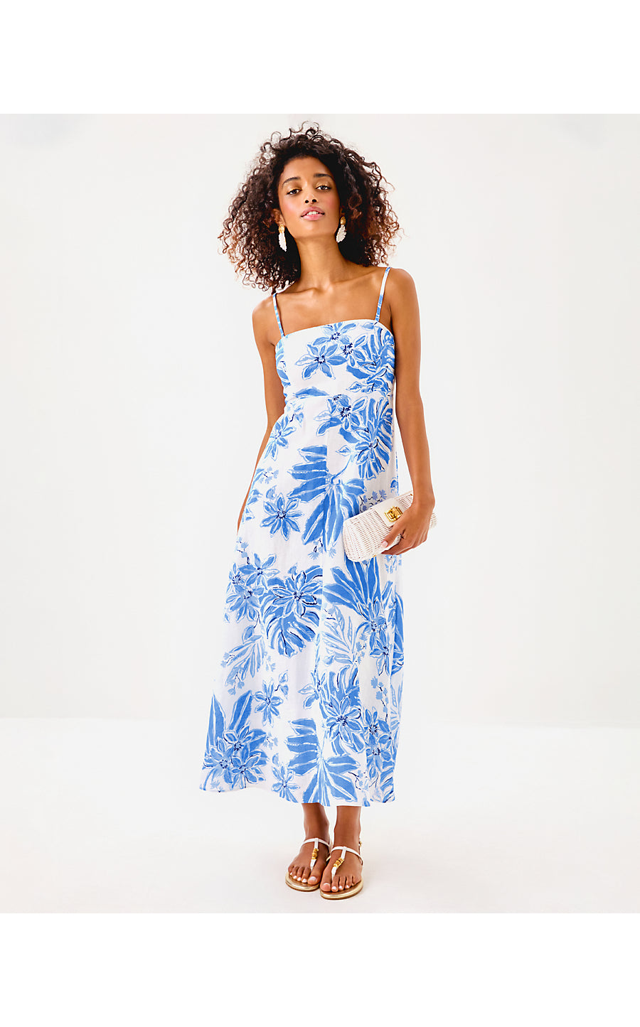 JORGIAN LINEN MIDI DRESS