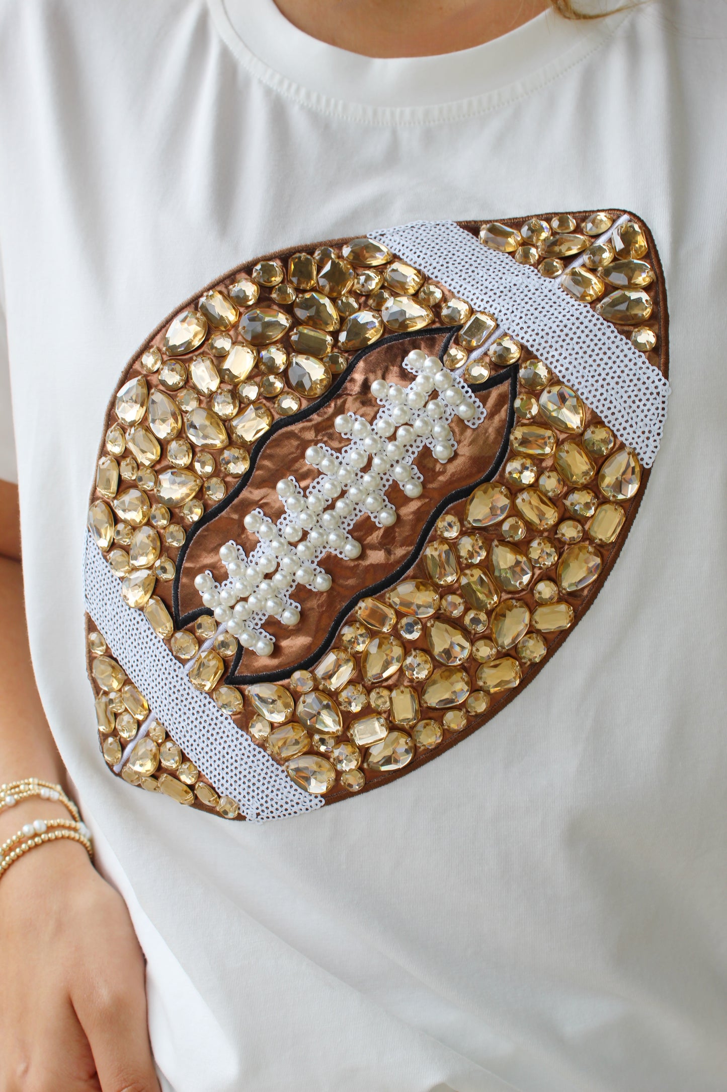 Jeweled Football Tee