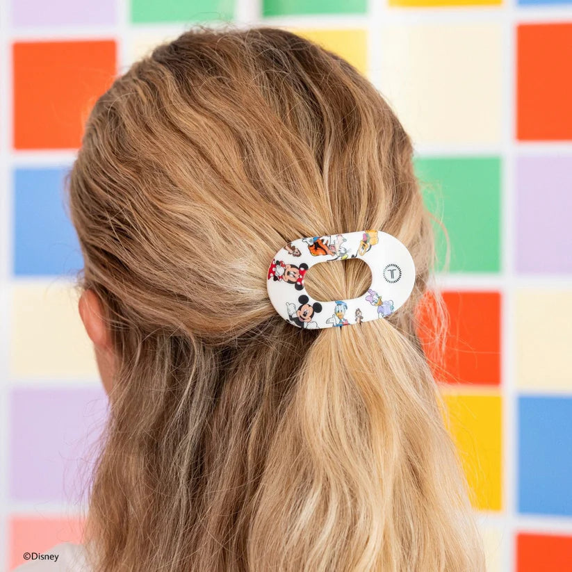 Flat Round Hair Clip - Tiny - Mickey and Friends