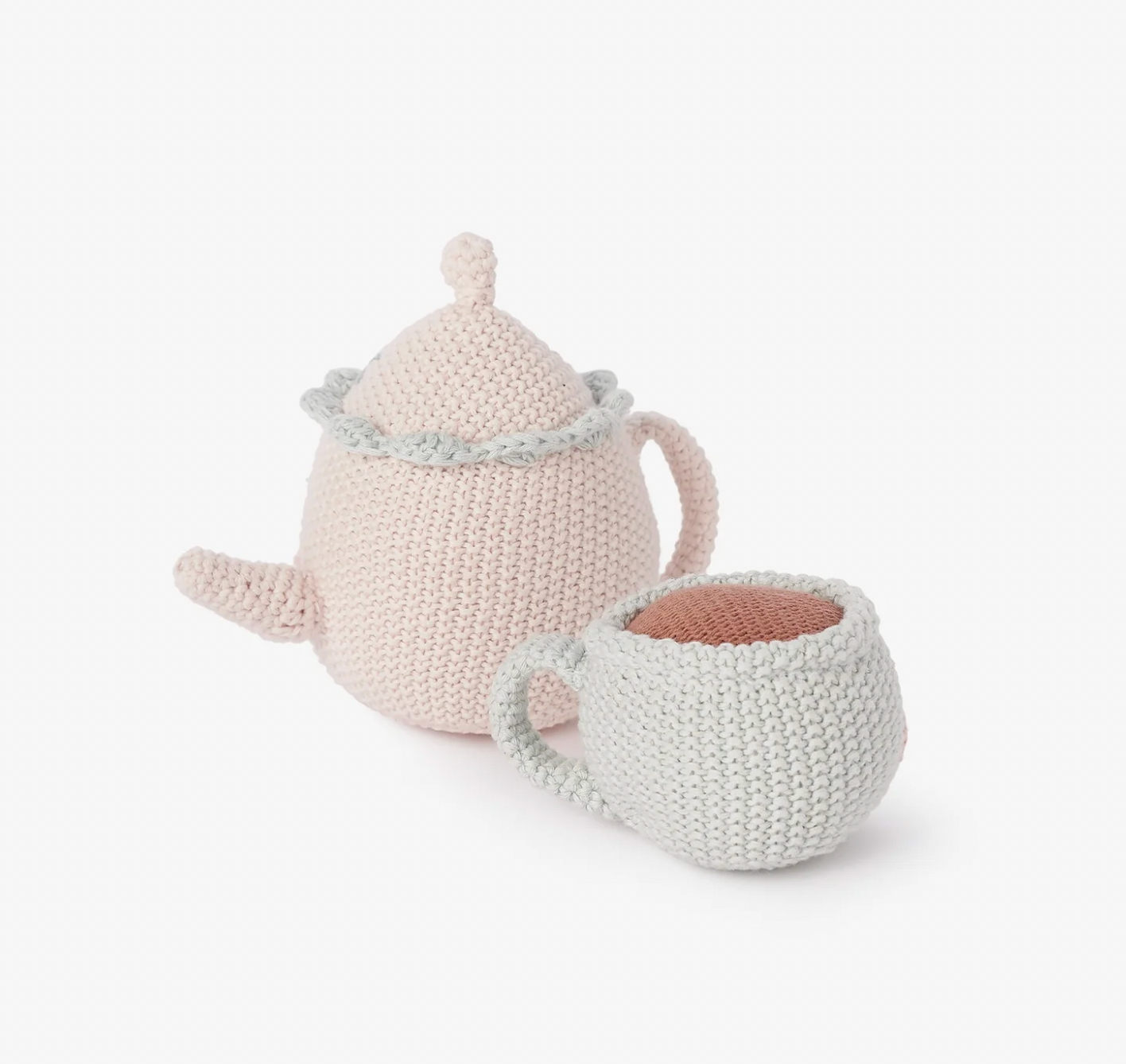 Hazel & Annie Tea Pot & Teacup Hand-Crocheted Rattle Set