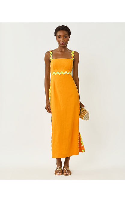 MIKAYLA LINEN MIDI DRESS