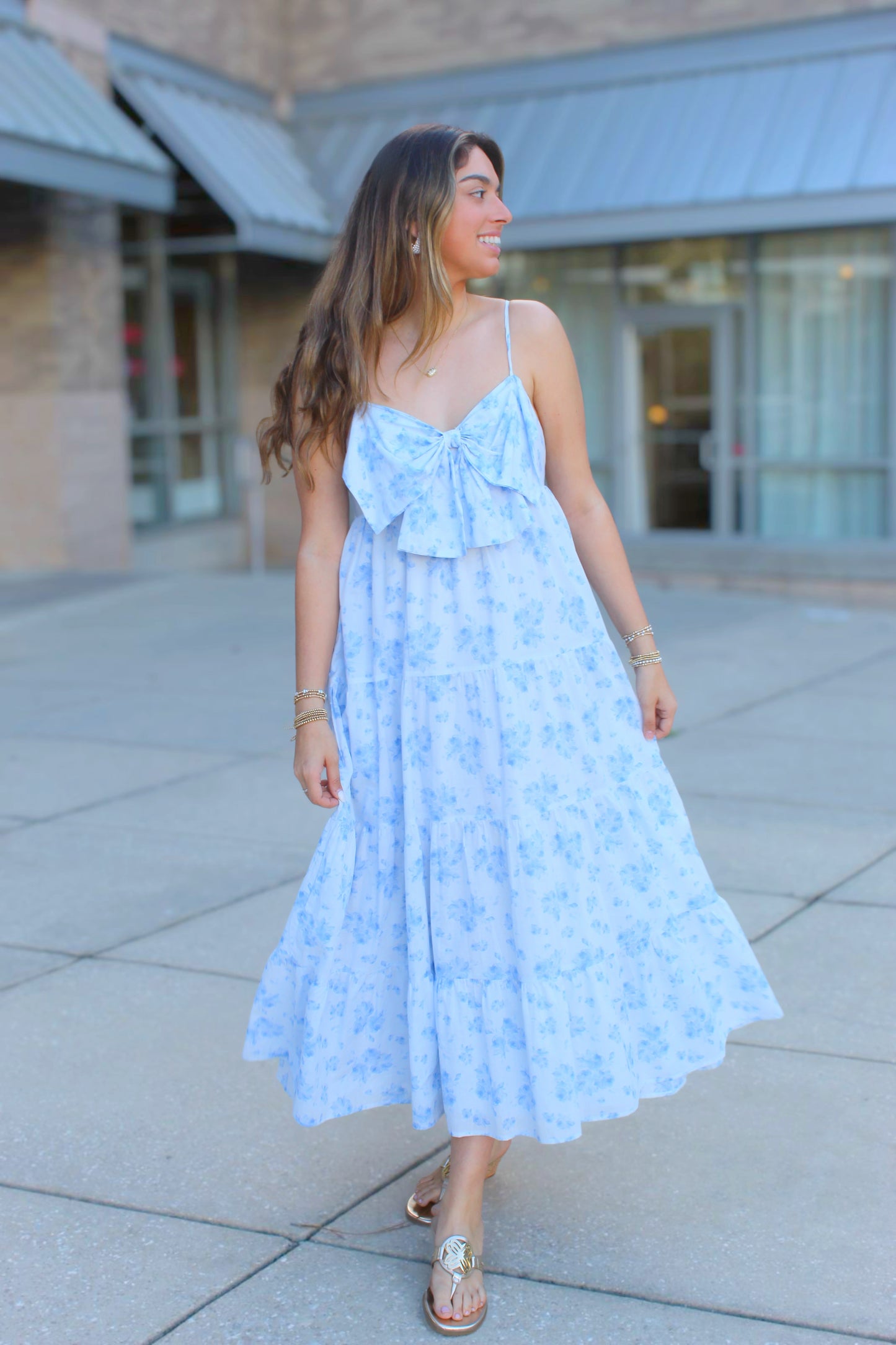 Nicole Bow Midi Dress