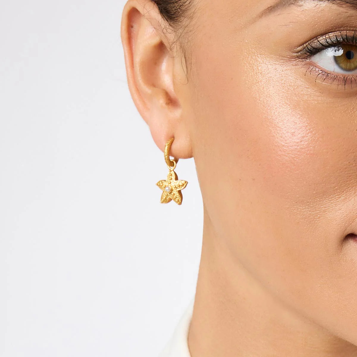 Sanibel Starfish Hoop & Charm Earring Pearl