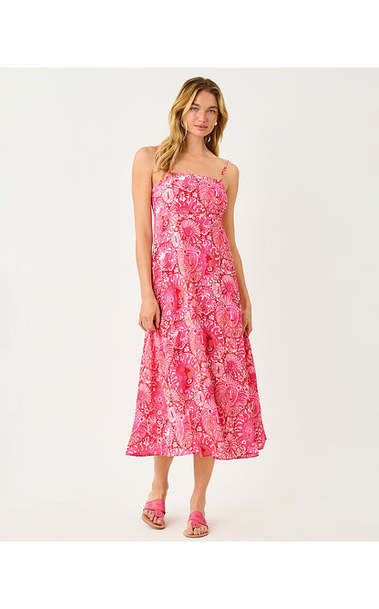 JORGIAN LINEN MIDI DRESS
