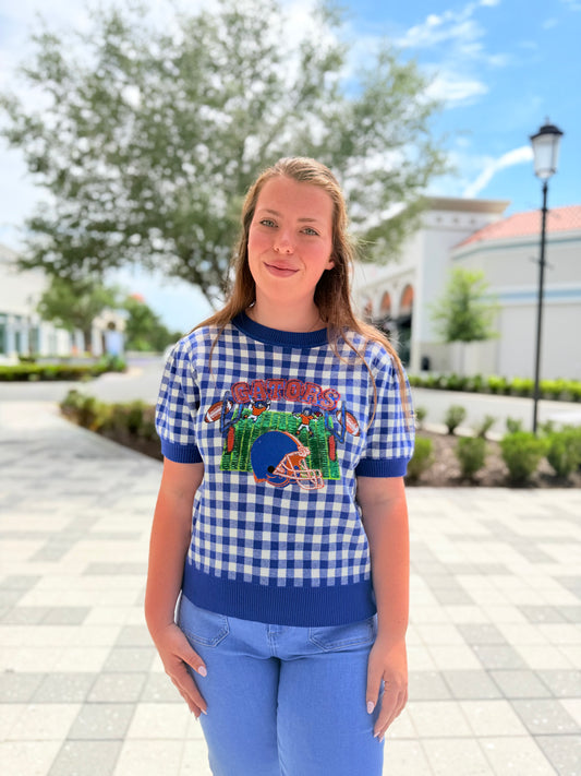 Florida Gingham Sweater
