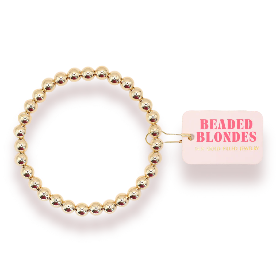 6MM Gold Beaded Bracelet | Standard 6.75 inch