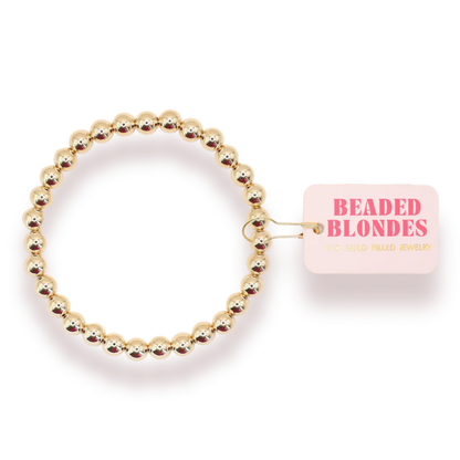 6MM Gold Beaded Bracelet | Standard 6.75 inch