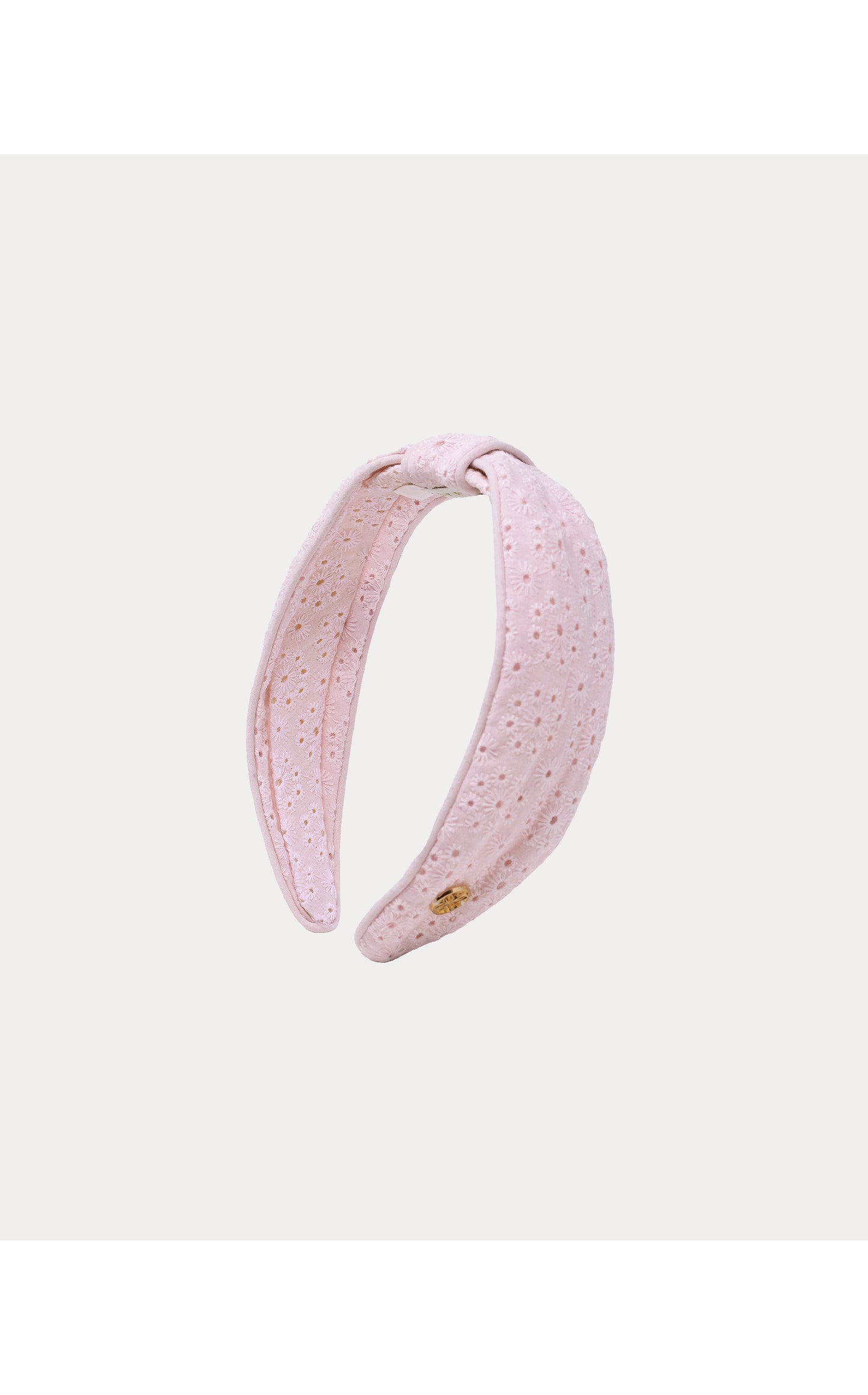 Eyelet Low Knot Headband, Conch Shell Pink