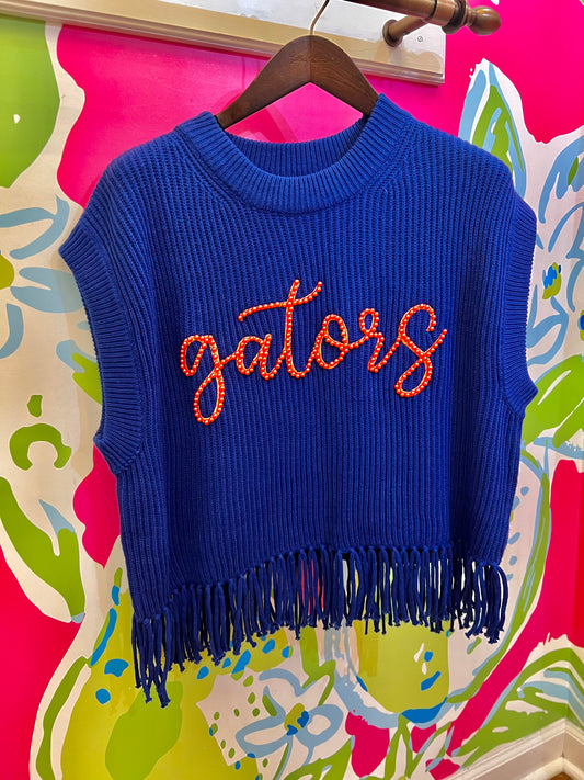 'Gators' Fringe Sweater Vest