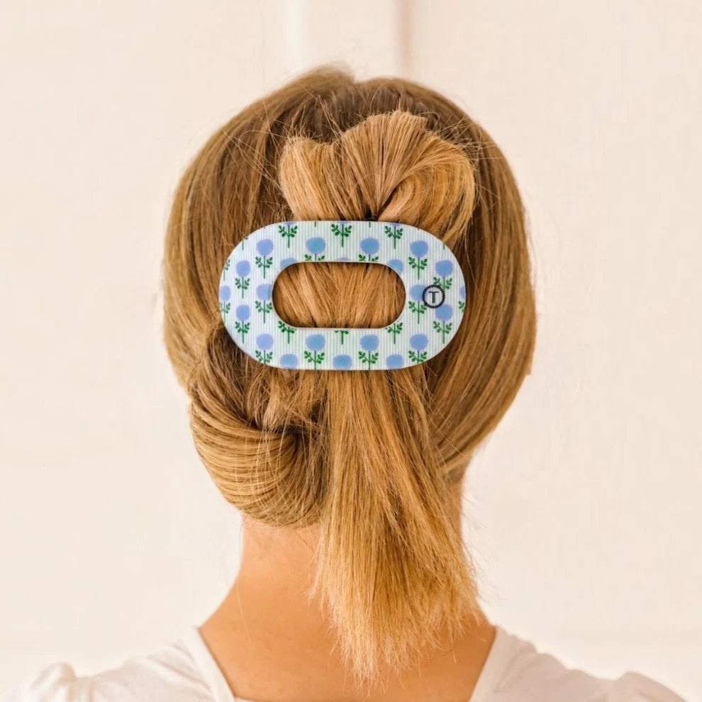 BLUE MARIGOLD MEDIUM FLAT ROUND HAIR CLIP