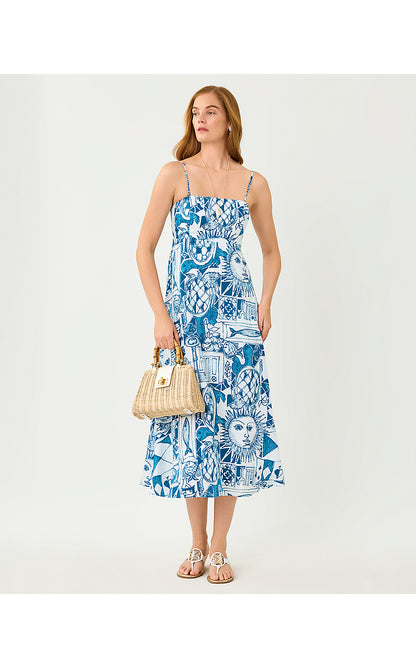 JORGIAN LINEN MIDI DRESS