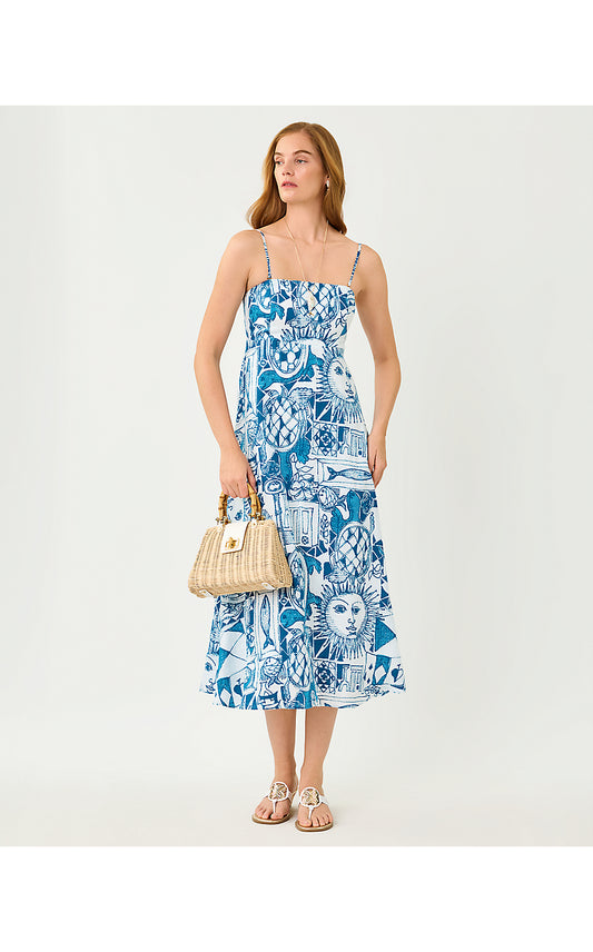 JORGIAN LINEN MIDI DRESS