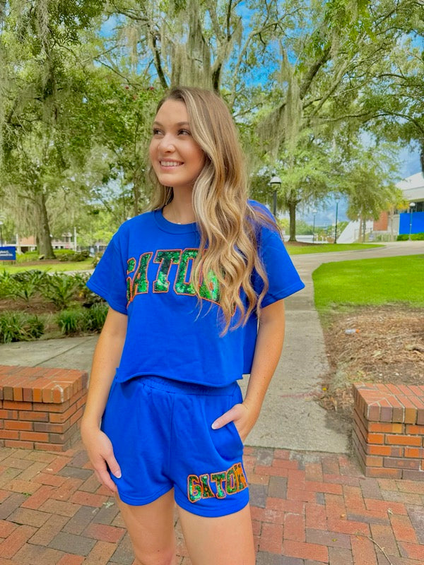 Sequin Gators Word Top