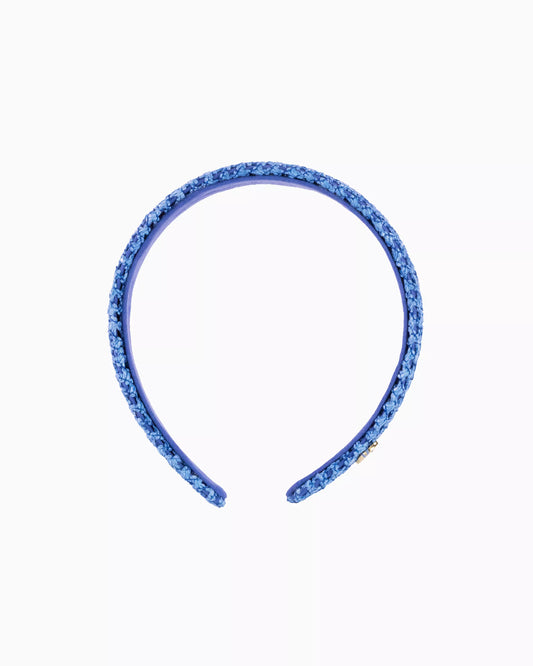Knit Caning Headband, Blue Stream