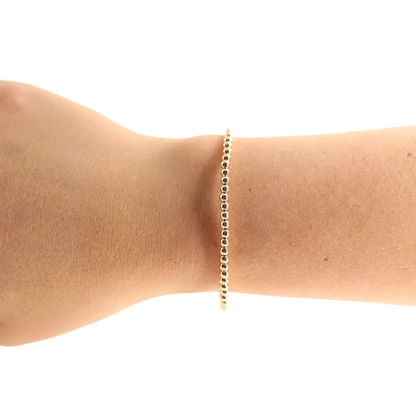 3MM Gold Beaded Bracelet | Standard 6.75 inch