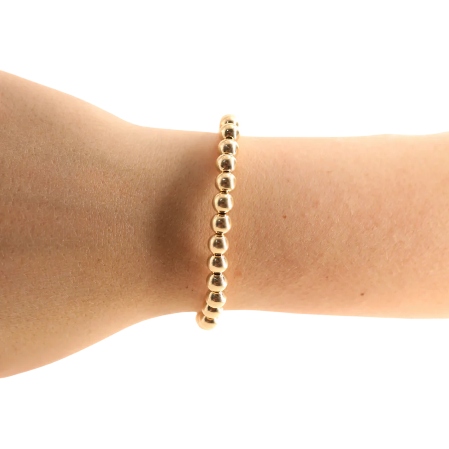 6MM Gold Beaded Bracelet | Standard 6.75 inch
