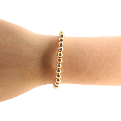 6MM Gold Beaded Bracelet | Standard 6.75 inch