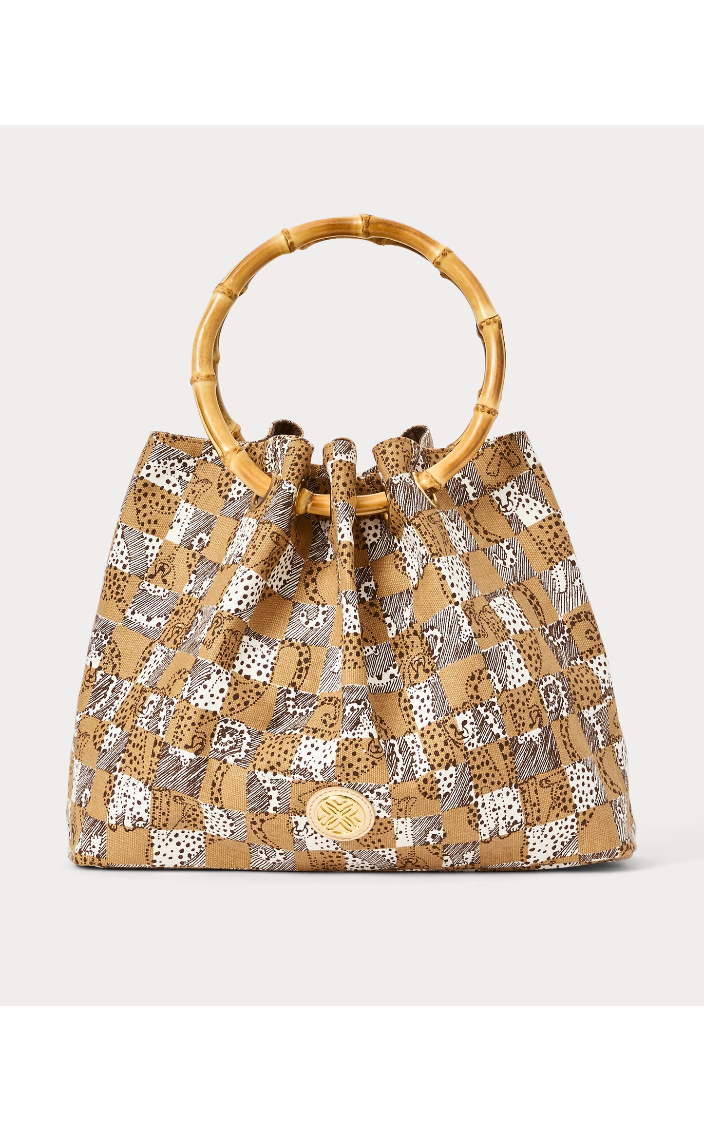 GWP BAMBOO BAG - ICED LATTE LIL CHEETAH CHECKS
