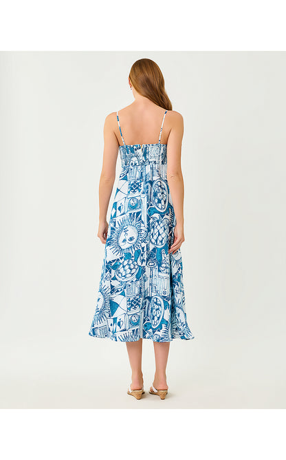JORGIAN LINEN MIDI DRESS