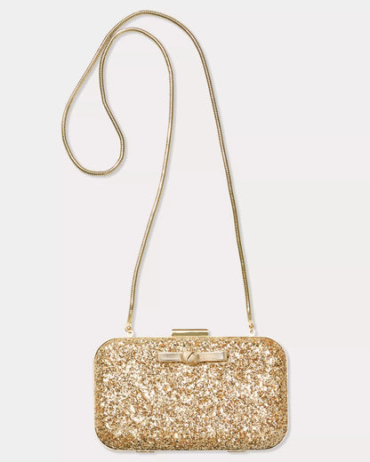 WANDA BOW GLITTER CLUTCH