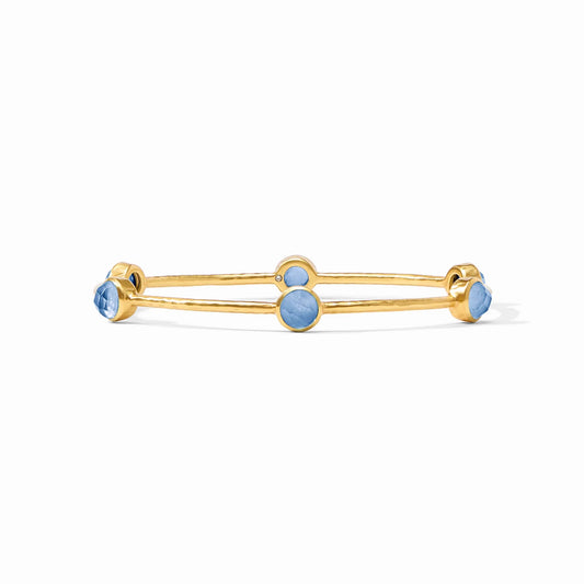 Milano Luxe Bangle Gold Iridescent Chalcedony Blue - Medium