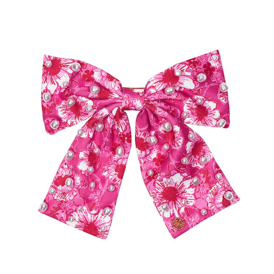 Embellished Bow Barrette, Feeling Poppy