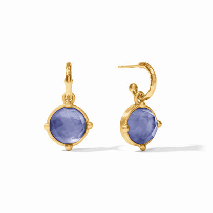 Honeybee Hoop & Charm Earring - Iridescent Tanzanite Blue - OS