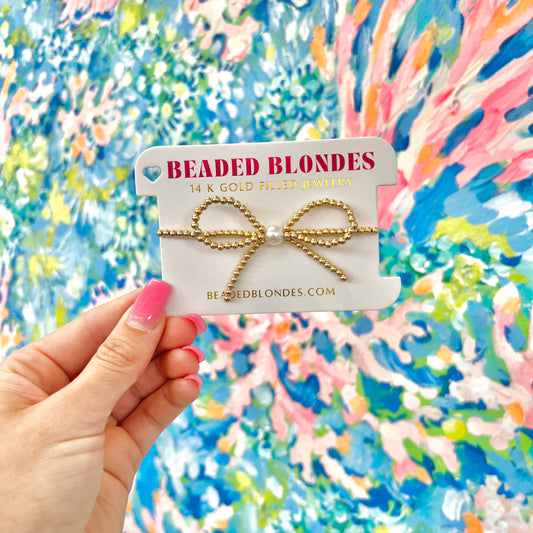 Beaded Blonde Bow Bracelet