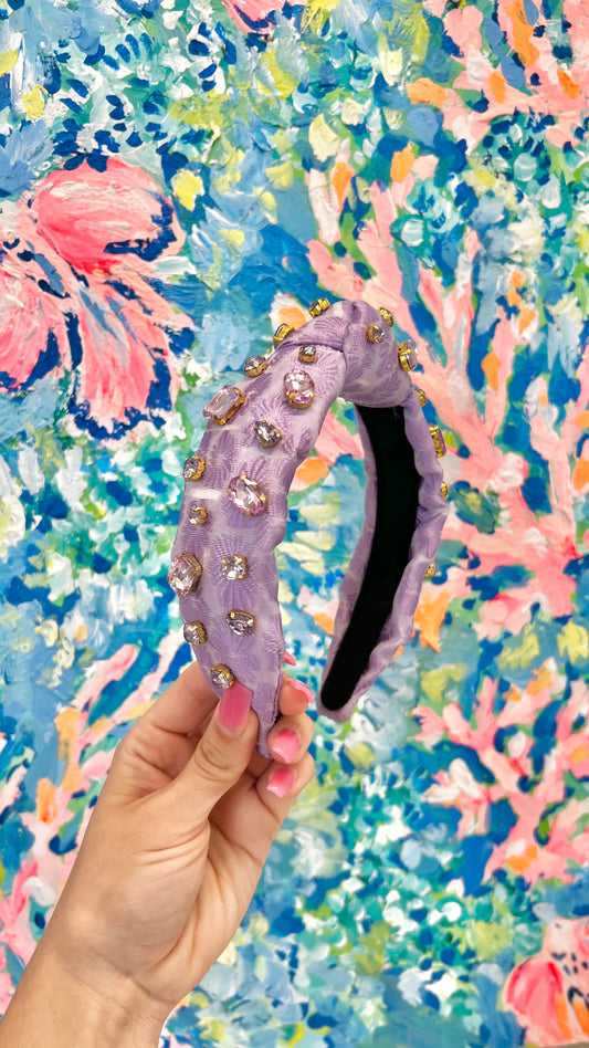 CHILD HEADBAND - Lavender with Crystals