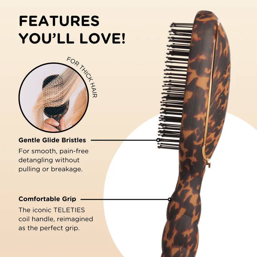DETANGLER HAIR BRUSH FOR THICK HAIR - TORTOISE