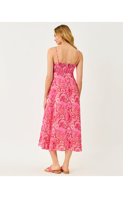 JORGIAN LINEN MIDI DRESS