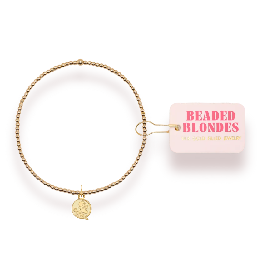 Florida State Logo Charm Bracelet On Gold