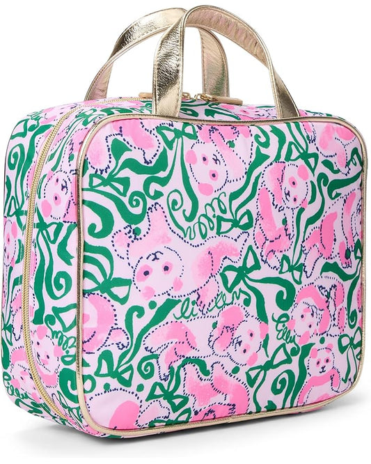 CONSTANCE COSMETIC CASE - PINK QUARTZ PANDA N BOWS