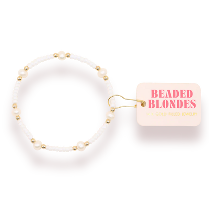 White Pearl Bracelet | Standard 6.75 inch