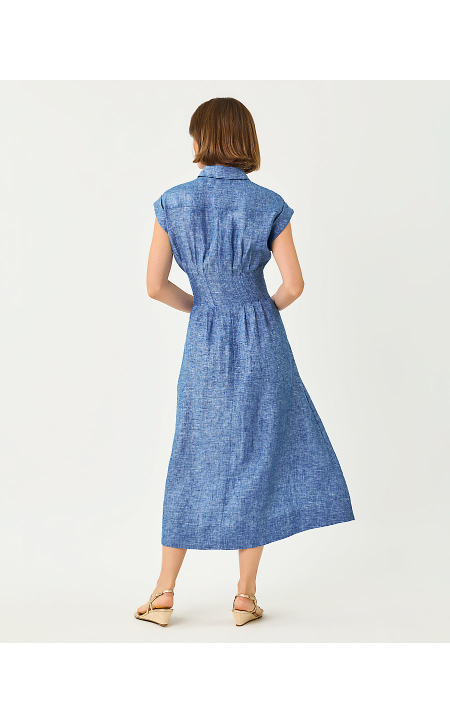 TONYA LINEN MIDI SHIRTDRE