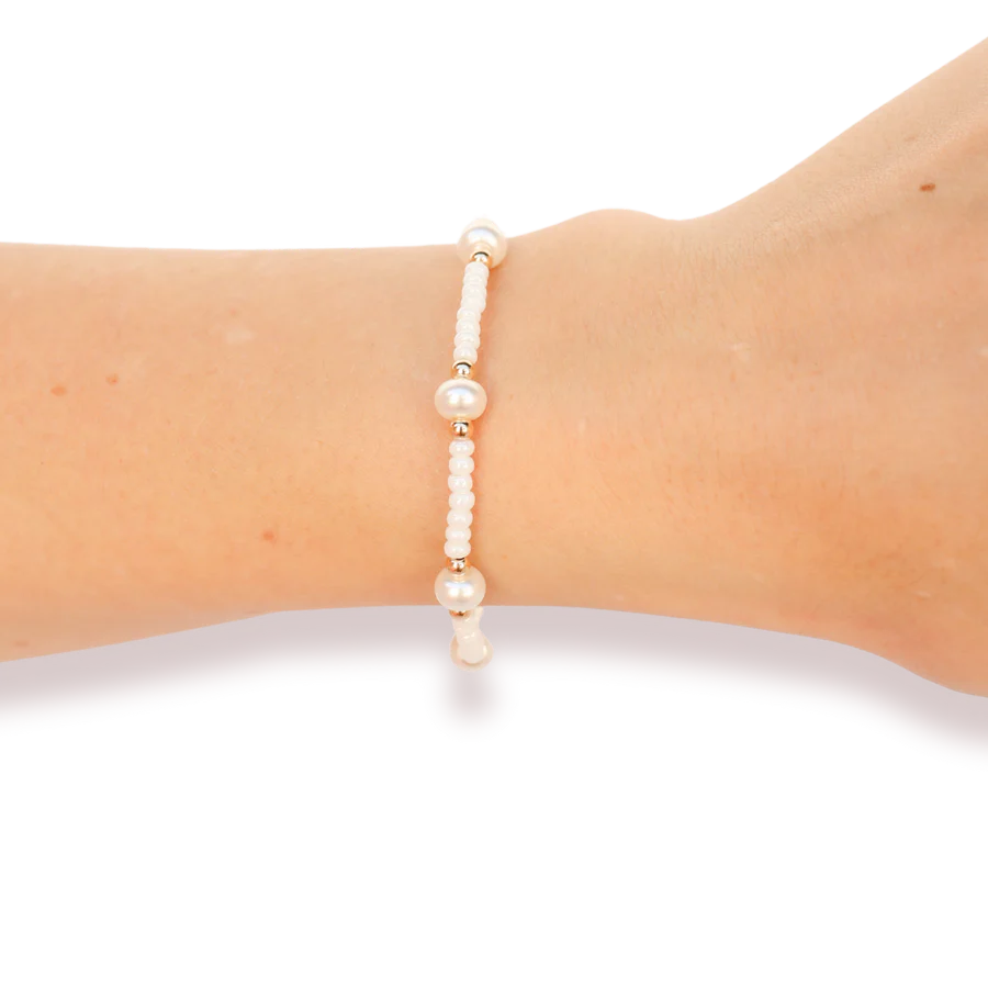 White Pearl Bracelet | Standard 6.75 inch