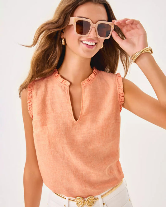 KAVALLA SLEEVELESS RUFFLE
