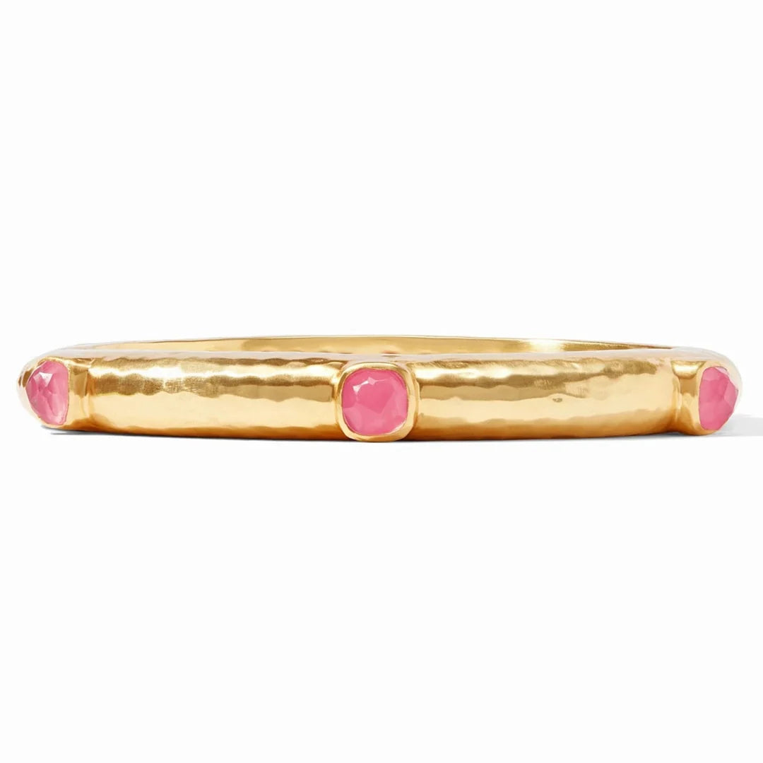CATALINA HINGE BANGLE GOLD IRIDESCENT PEONY PINK - ONE SIZE