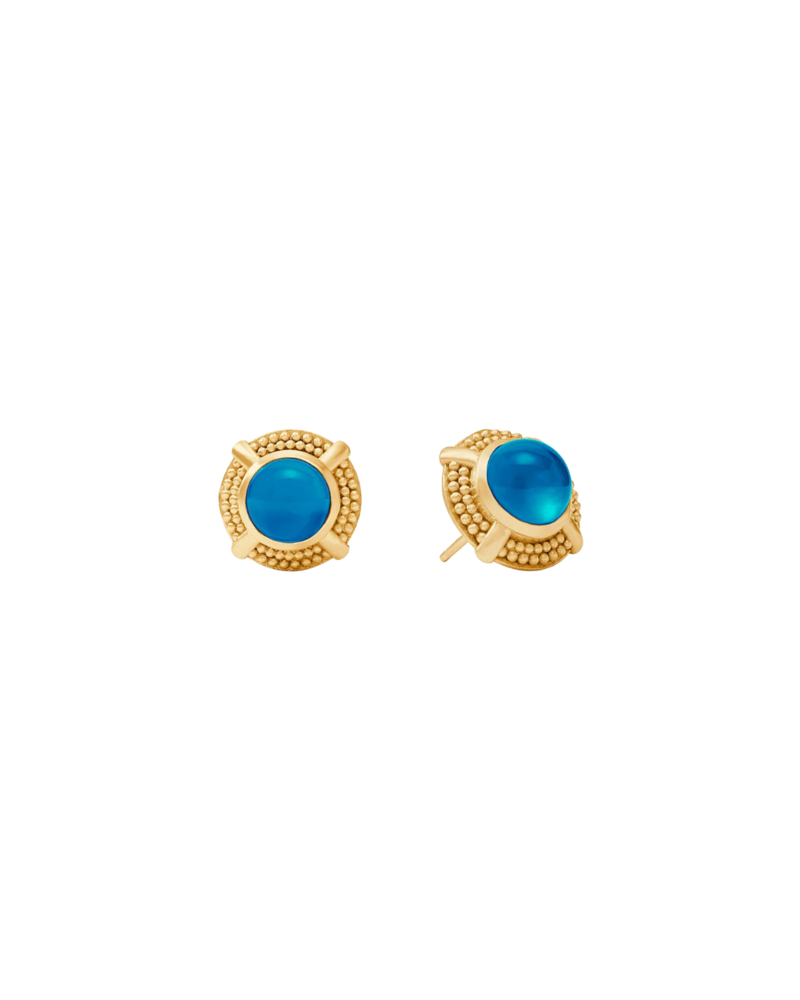 Cabochon Stud - Iridescent London Blue - OS