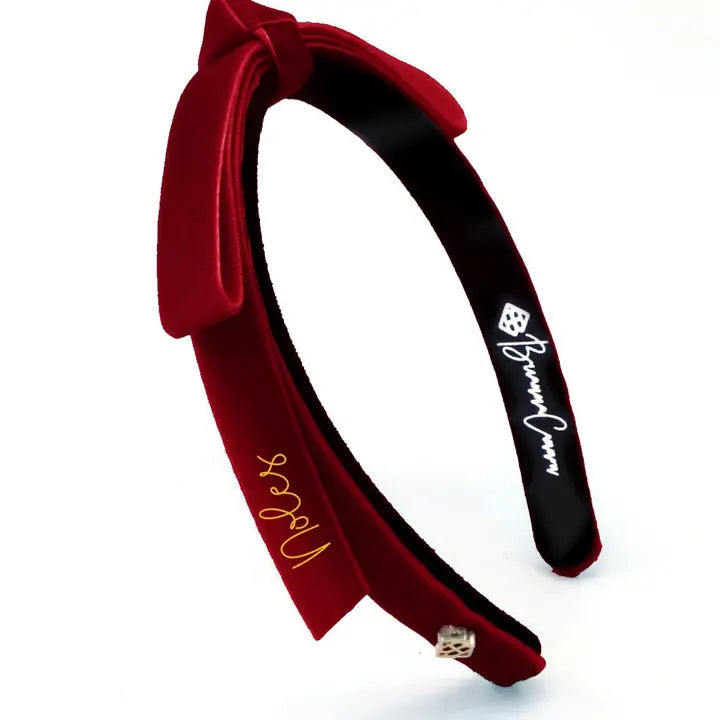 Garnet Florida State Thin Embroidered Ribbon Bow Headband