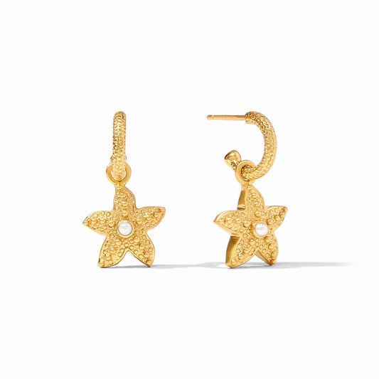 Sanibel Starfish Hoop & Charm Earring Pearl