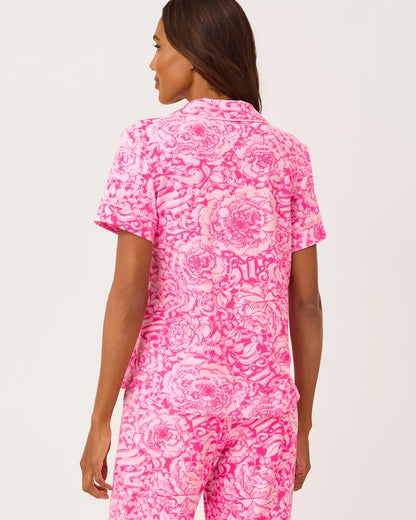 CRISPIN PJ BUTTON-UP TOP