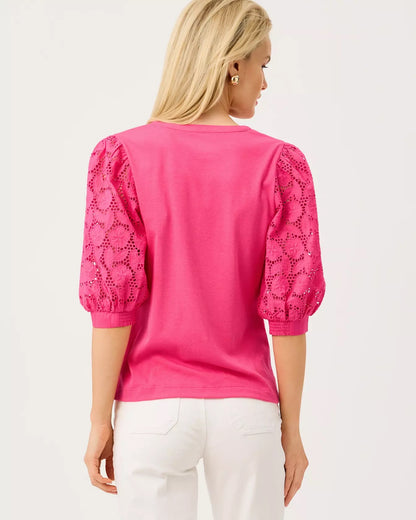 RONSON EYELET KNIT TOP