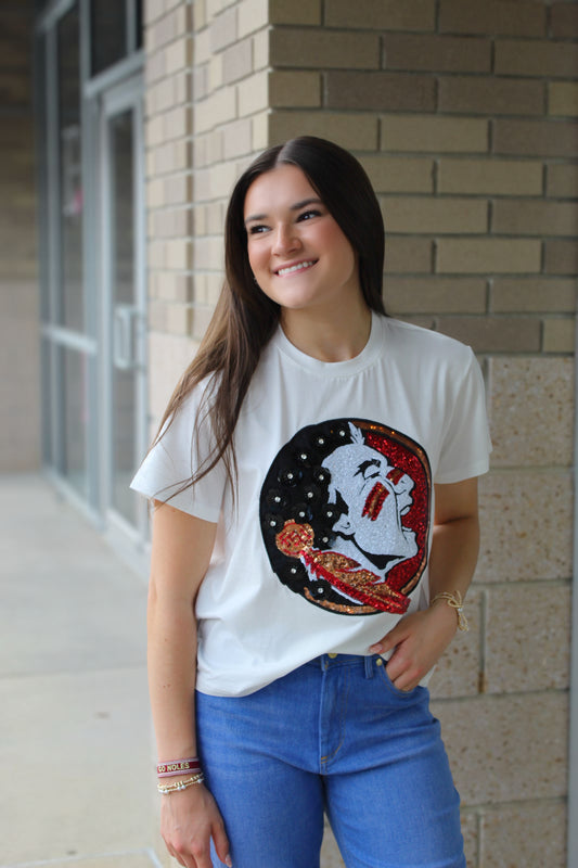 FSU Mascot Sequin Tee
