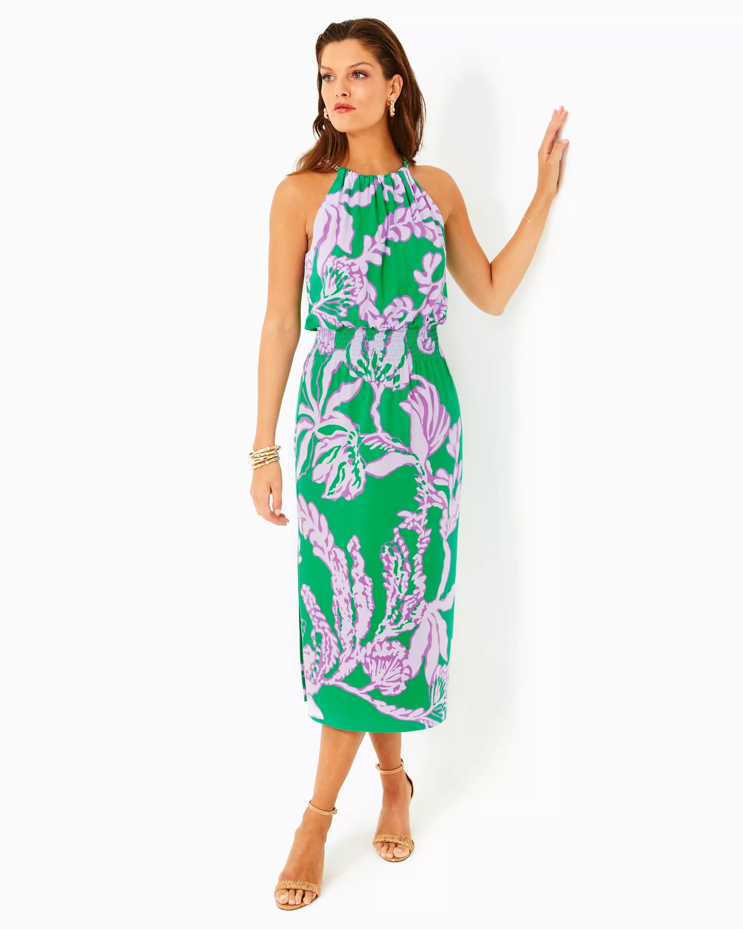 GRACELYN HALTER MIDI DRES