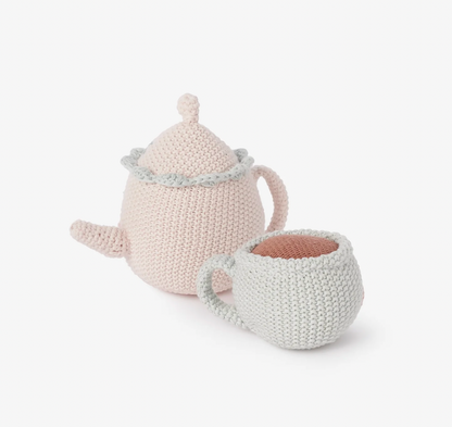 Hazel & Annie Tea Pot & Teacup Hand-Crocheted Rattle Set