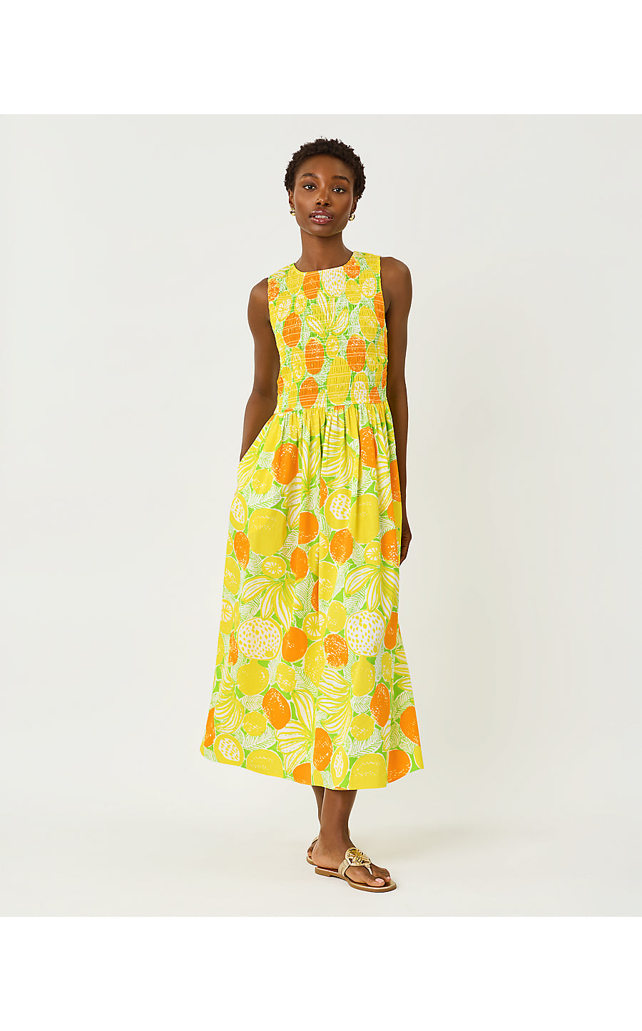 DAISEY SMOCKED MIDI DRESS