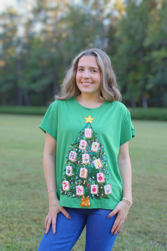 Mahjong Christmas Tree Tee